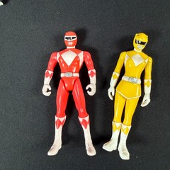 Power Rangers Mighty Morphin Yellow, Red, Green, Blue 4″ Figures 2009 BANDAI