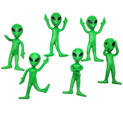 Bendable Rubber Green Aliens – 12 Pack (3.75″) Action Figures Bendable UFO
