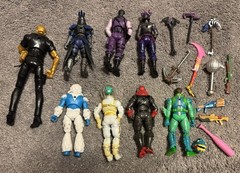 Fortnite Action Figure Lot Of 8 Loose W/ Accessories Dark Jonesy Red Raptor +