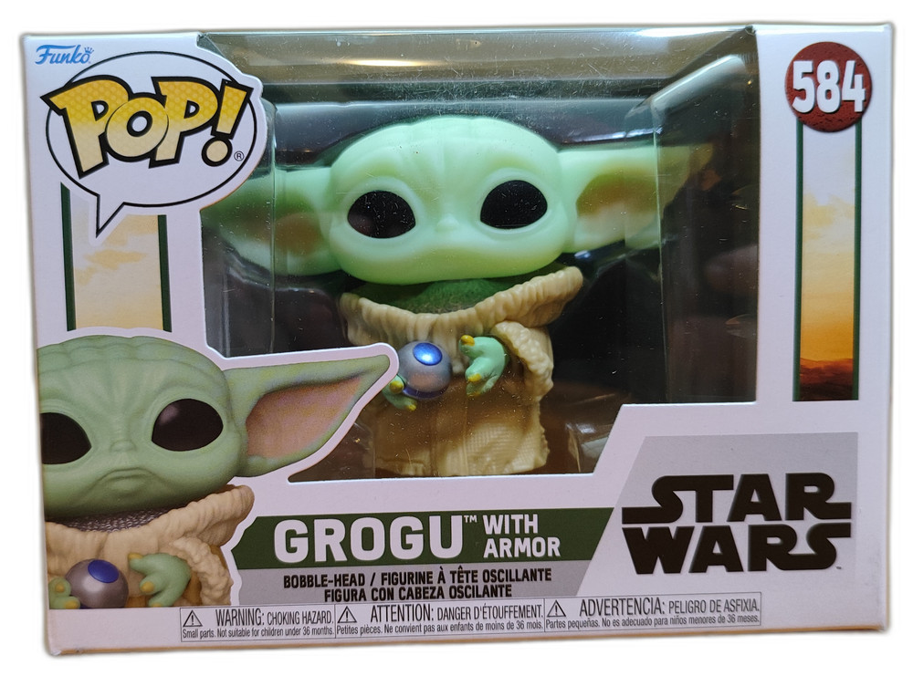 Funko Pop 584 Star Wars Grogu With Armor Vinyl Figure New OVP