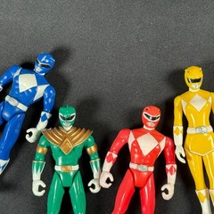 Power Rangers Mighty Morphin Yellow, Red, Green, Blue 4″ Figures 2009 BANDAI