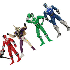 Bandai Lot of 4 Power Rangers Action Figures Red Green Blue Ranger & Jindrax 6″
