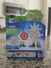 Sonic 35th Anniversary Silver with Red Star Spring 4 Inch Action Figure