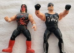 Vintage Collectable Hollywood Hulk & String. WCW &NWO Figures. 6.5 Inches Tall