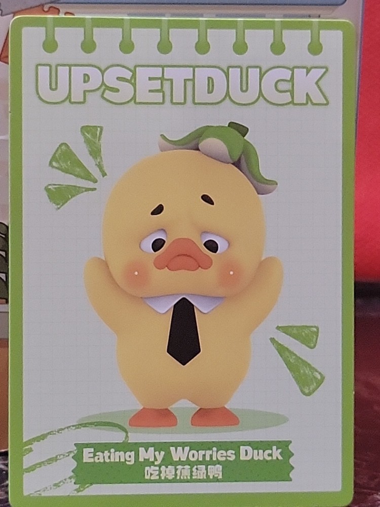 New Upsetduck Stop the Spiral Duck Box Mini Figure- Eating My Worries Duck