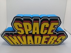 Retro Space Invaders logo lightbox sign light box display for collection display