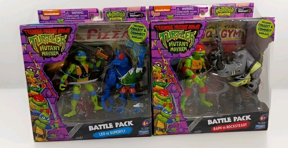 TMNT Mutant Mayhem Battle Pack Set Of 2 2023 Walmart Exclusive Brand New