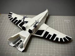 Buck Rogers Warhawk Hawk Ship Model 11in. (BLACK & WHITE)