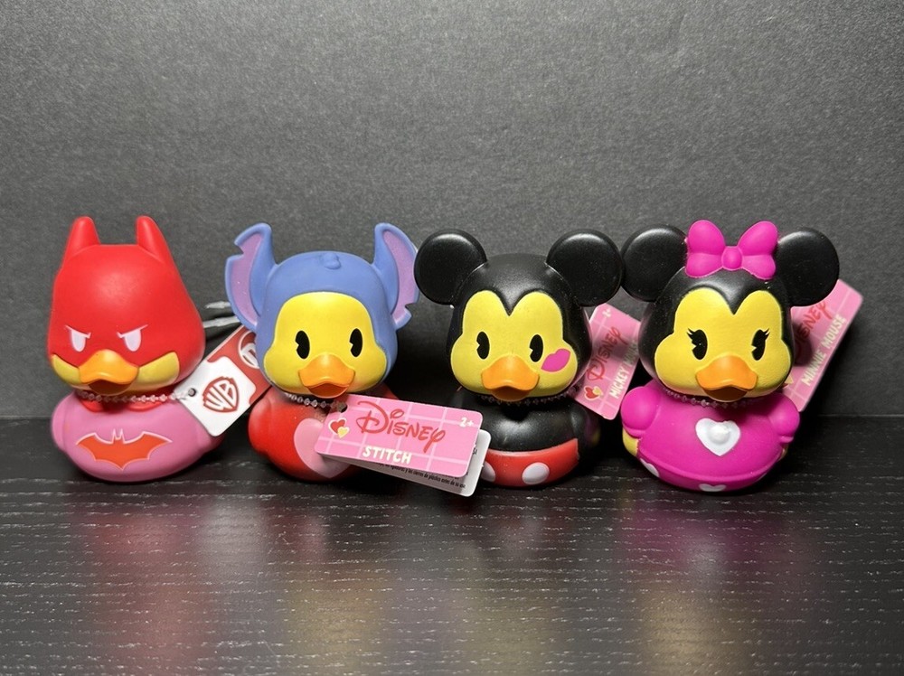 2025 Valentine’s Day Rubber Ducks Disney Mickey, Minnie, Stitch and DC Batman