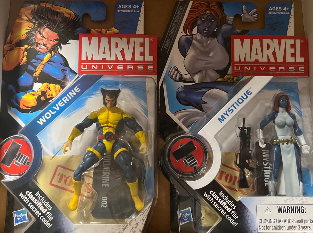 Marvel Universe 3.75” Mystique Series 2 #029 & Wolverine #002 – Hasbro 2010 LOT