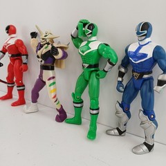 Bandai Lot of 4 Power Rangers Action Figures Red Green Blue Ranger & Jindrax 6″