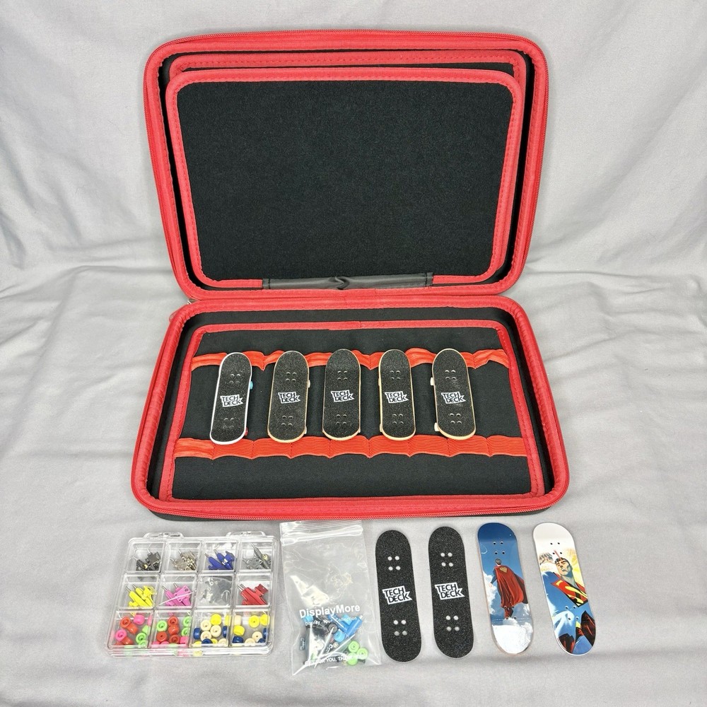 Tech Deck Bundle Carrying Case Fingertip Skateboards Parts Build Create Travel