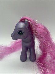 Vintage My Little Pony Petal Blossom G3 Purple Pony Super Long Tinsel Hair 2002
