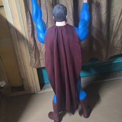 Superman Action Figure Blue Suit Cape Comic Book Heroes Plastic & Fabric