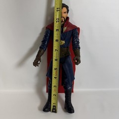 Marvel Doctor Strange 11in Action Figure Red Cape Blue Outfit Plastic Toy
