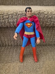 Mego Superman, Vintage 1972 Rare 4 Panel Box. Beautiful Mint Mego Superman.