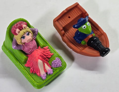 Lot of 2Vintage Muppets 1995 Kermit The Frog/Miss Piggy McDonald’s Bath Toys
