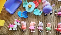 Peppa Pig 24pc Dollhouse Playset W/ Figures, Furniture, Christmas Tree, Unicorn
