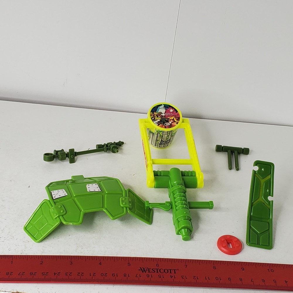 1989 TMNT Crazy Artillery Trash Can Double Barreled Plunger Retrocatapult Parts