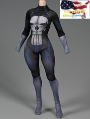 1/6 punisher tight body suit for 12″ female figure hot toys Phicen worldbox❶USA❶