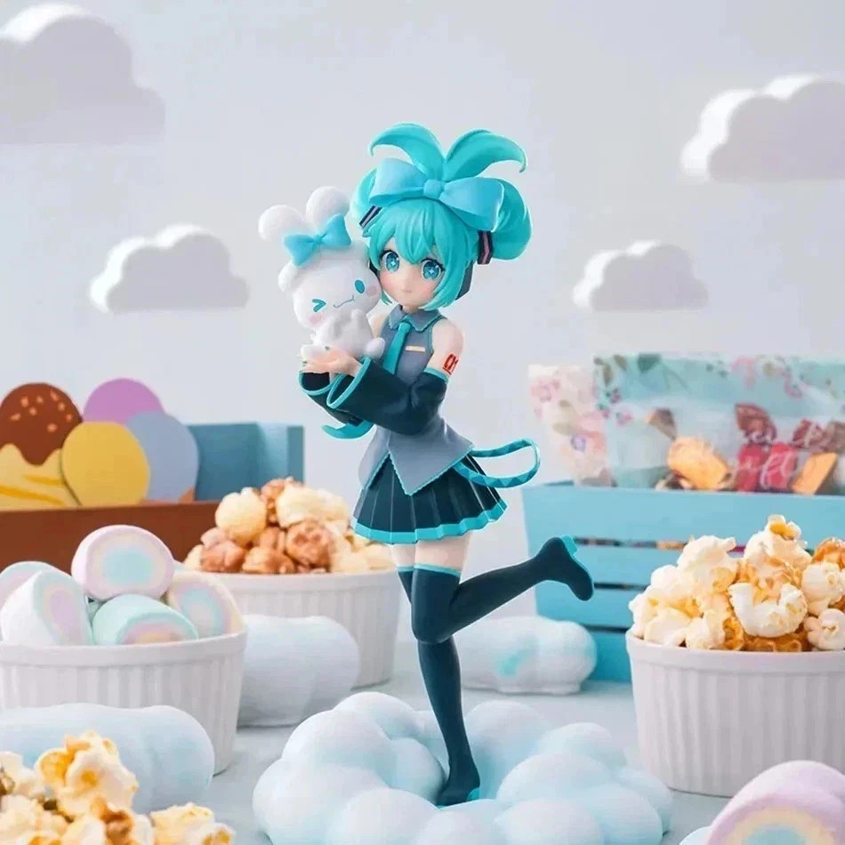 Hot 20CM Anime Hatsune Miku X Cinnamoroll Figure Anime Peripheral Collectible