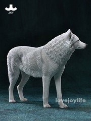 JXK 1/6 Arctic Wolf Model Canis Lupus Arctos Figure Wild Animal Collector Decor