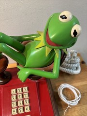 Vintage Kermit the Frog 1983 Telephone Jim Henson Landline WORKS WITH PROBLEMS