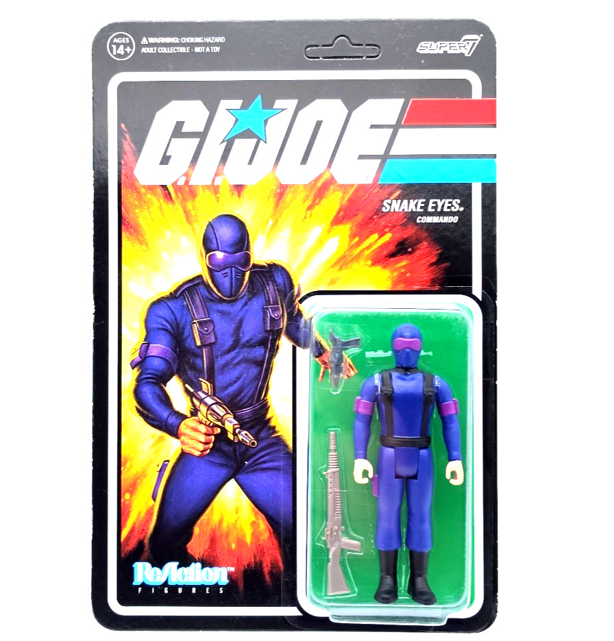 Super 7 G.I. Joe Reaction Figures Wave 1A Purple Snake Eyes.