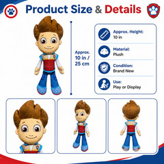 Paw Patrol Ryder Plush Doll Figure 10″ Boy Stuffed Plush Kids Gift – Brand New