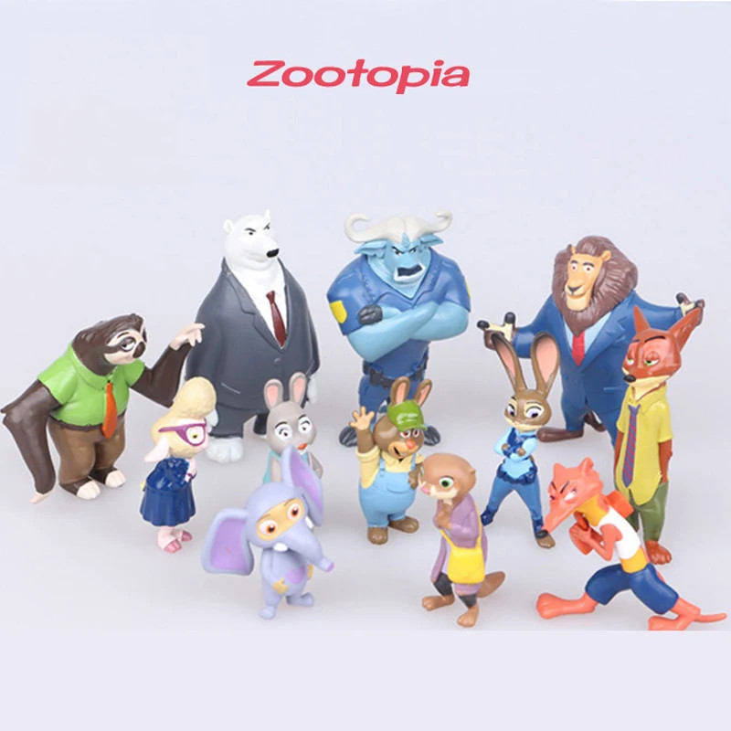 Amazing 12Pcs/Set Zootopia Animals Action Figure Toys Rabbit Judy Hopps Fox Nick