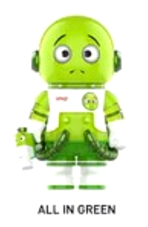 100% Mega Space Molly x Emoji Series, All in Green Figure