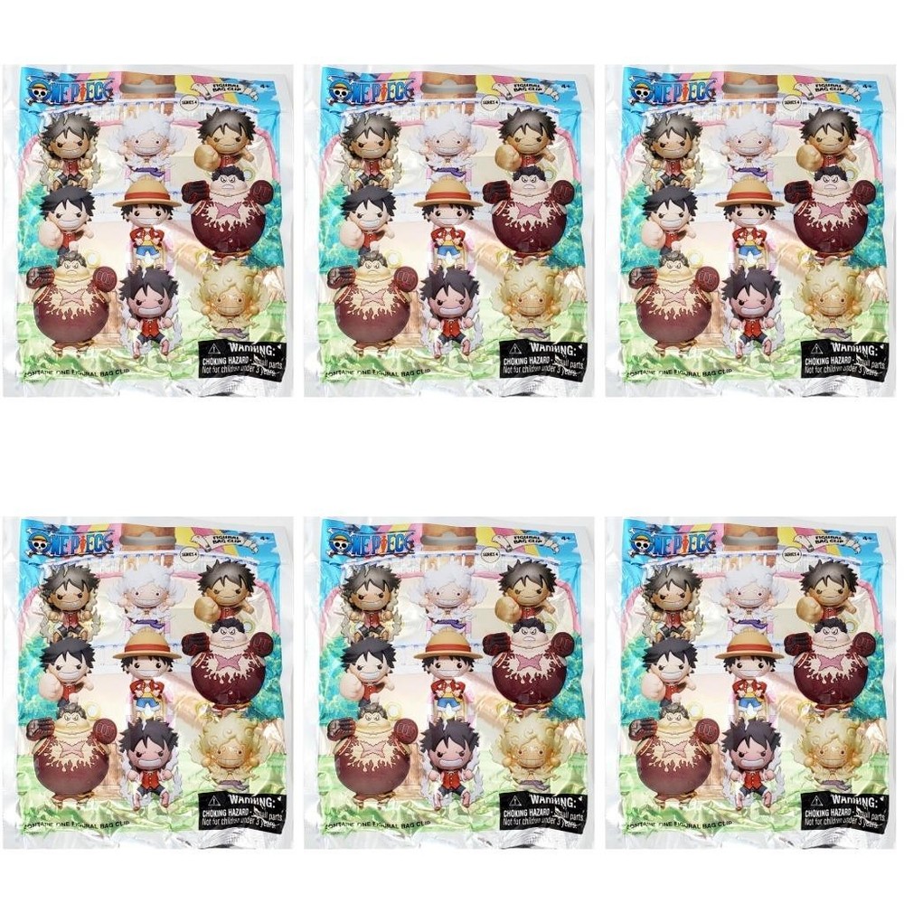 One Piece Series 4 Figural 3D Bag Clip – Lot of 6 Sealed Blind Bags
