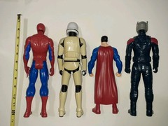 Lot of 4 Hasbro Mattel Action Figures Superhero 9.5-12″ Inch Marvel-DC Comics