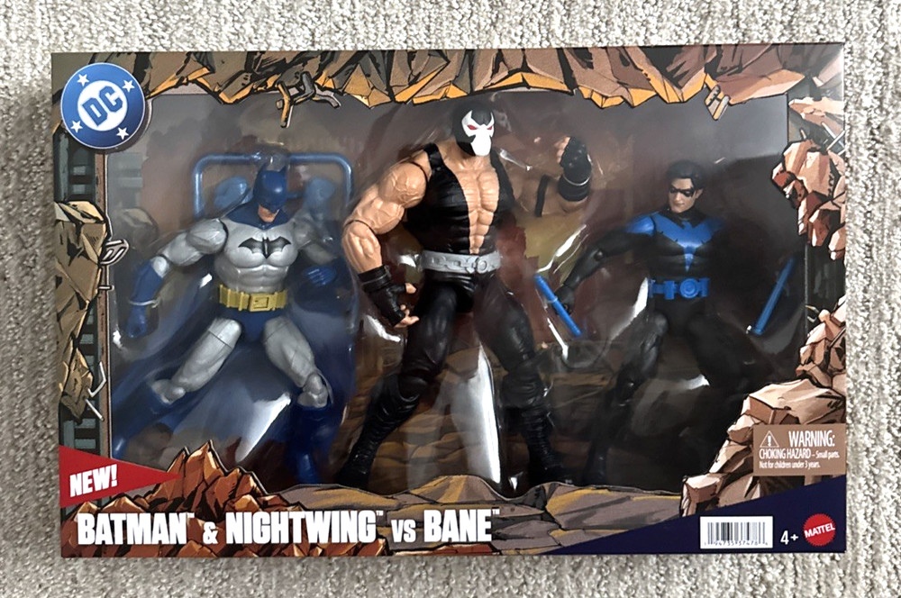 Mattel DC Premier Batman & Nightwing vs Bane 3-Pack Action Figures Amazon Excl