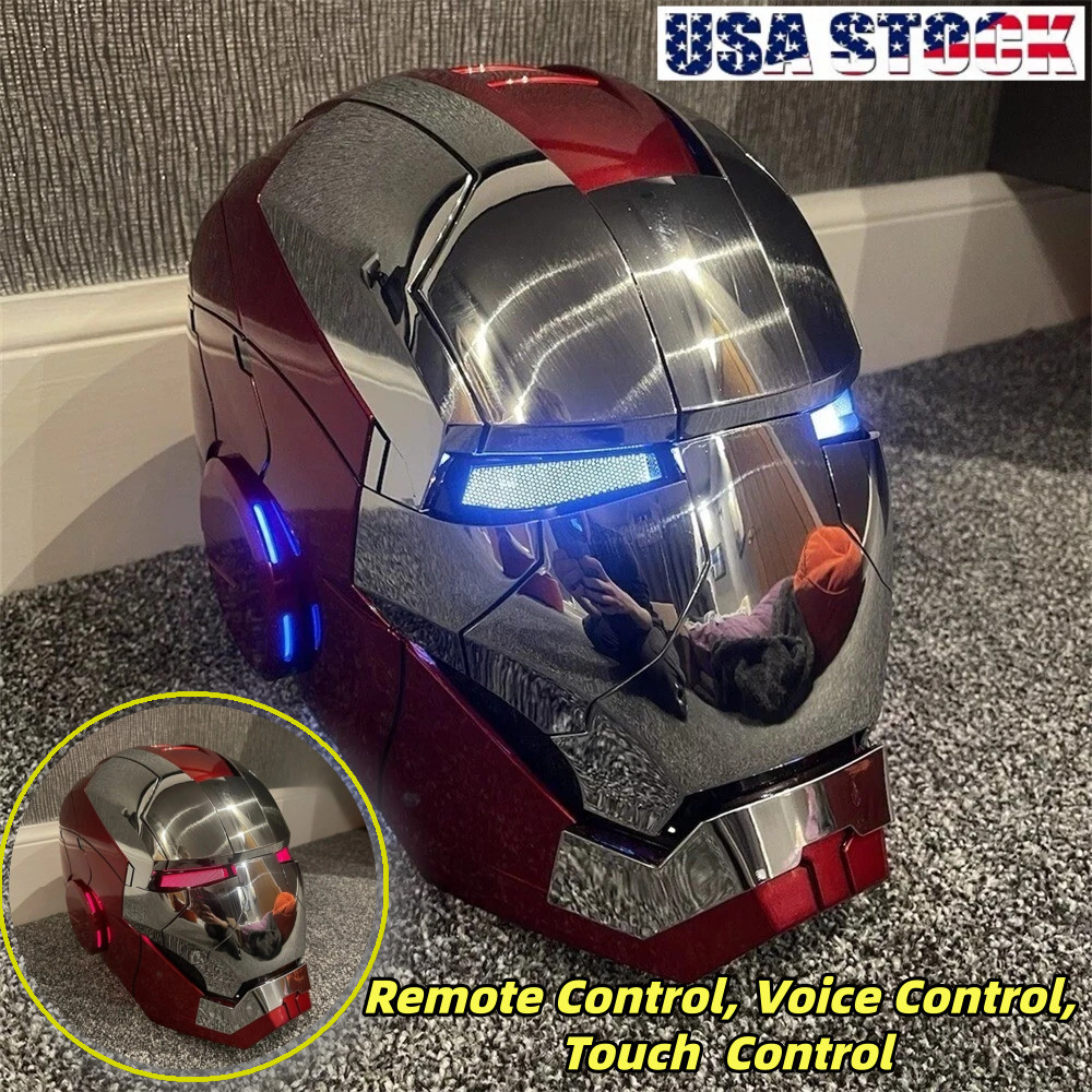Autoking Iron Man Mask Mk5 1:1 Helmet Wearable Voice Touch Cosplay Props Jarvis