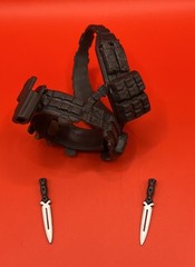 Valaverse Vane Tactical Chest & Waist Holster & Knifes Fodder 1:12 The Black