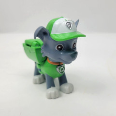 Paw Patrol Air Rescue Rocky Action Pup Figure Green Gray Spring Action Pack