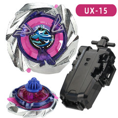 Burst Beyblade UX-15 Shark Scale Deck Purple Silver Spinning Top Gyro W/Launcher