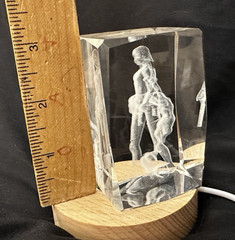 SUPIA Valorant 3D Laser Cut crystal Glass Viper & LED Light Up Pedestal 3”