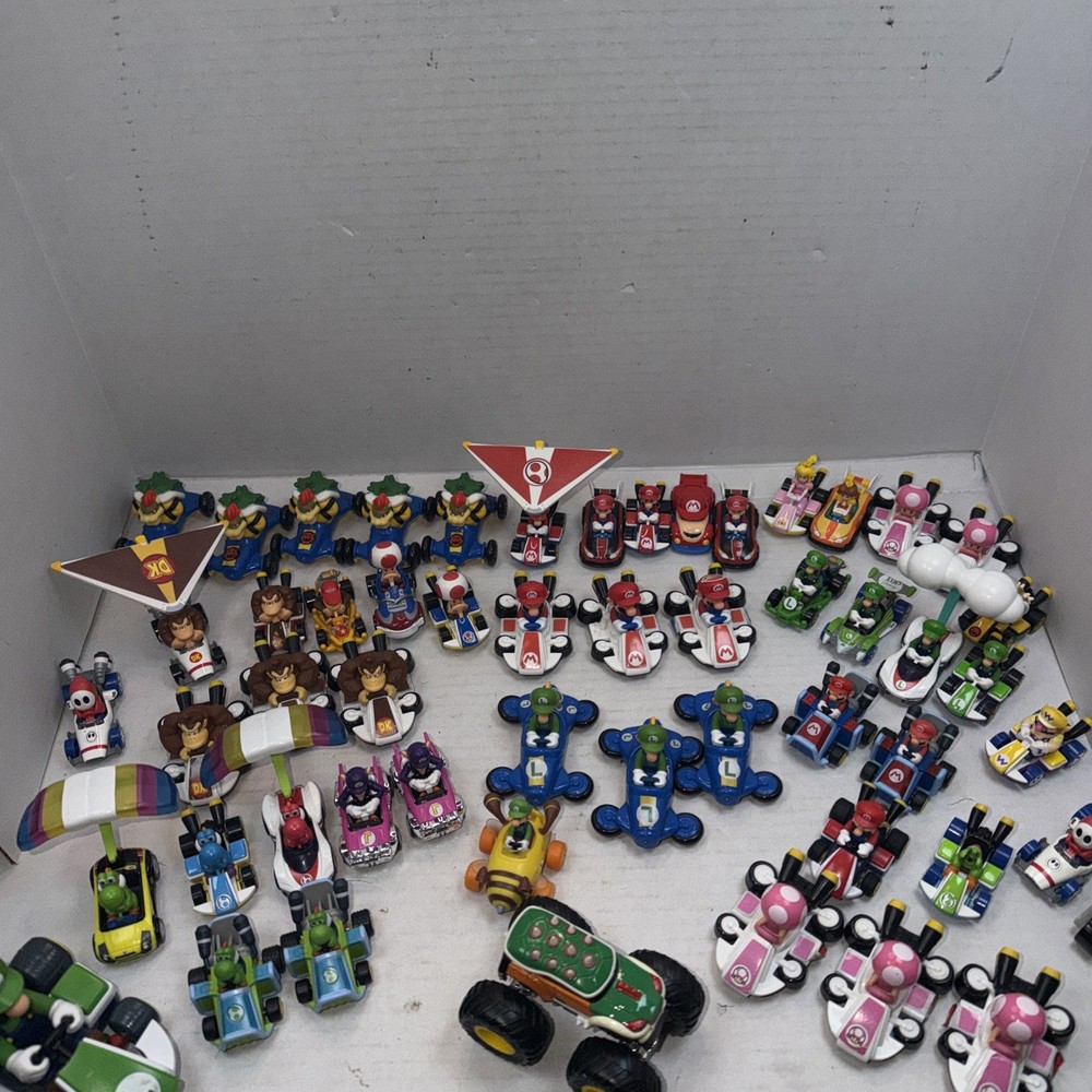 HUGE Super Mario 57 Pc Lot Figures & Racers Mario Luigi Nintendo