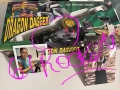 Power Rangers Rare Ban Dai OG VTG Autograph Jason David Frank Sign Dragon Dagger