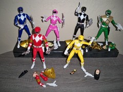 SUPER 7 ULTIMATES POWER RANGERS LOT OF ALL 6 BLUE BLACK PINK YELLOW GREEN RED TH