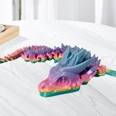 Large 24 Inch Articulated Flexi Crystal Dragon 3D Printed Fidget Desk Toy
