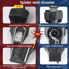 Spider Web Shooter 2.0 USB Real Web Slinger and Launcher Toy for Superhero Fans