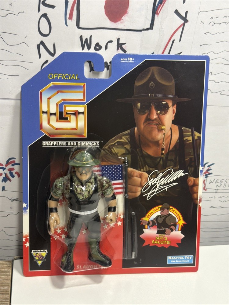 WWF Sgt. Slaughter Grapplers and Gimmicks Hasttel Wrestling Figure WWE GI JOE