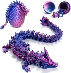 Easter Gift 3D Printed Dragon w/Egg Crystal Dragon Fidget Toys Full Articulated