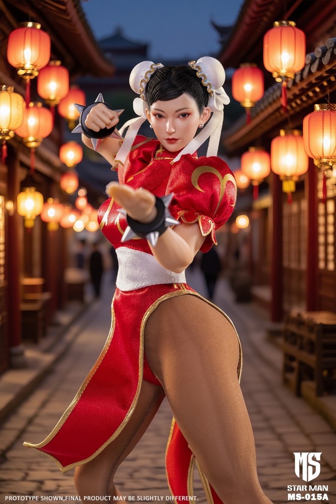 MS-015A: Star Man 1/6 Street Fighter Chun-li Female Action Figure (Red Version)