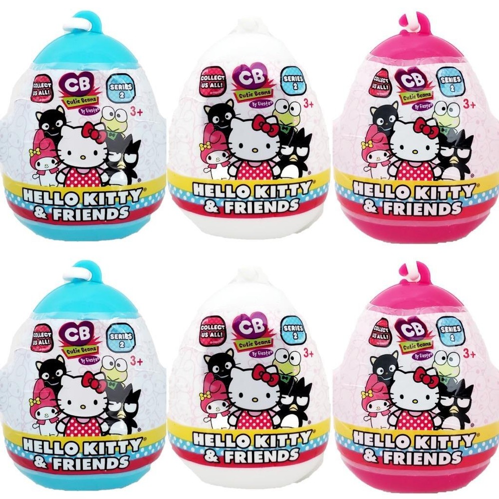 Hello Kitty Series 2 Cutie Beans : Lot of 6 Sealed Plush Clip-On Capsules