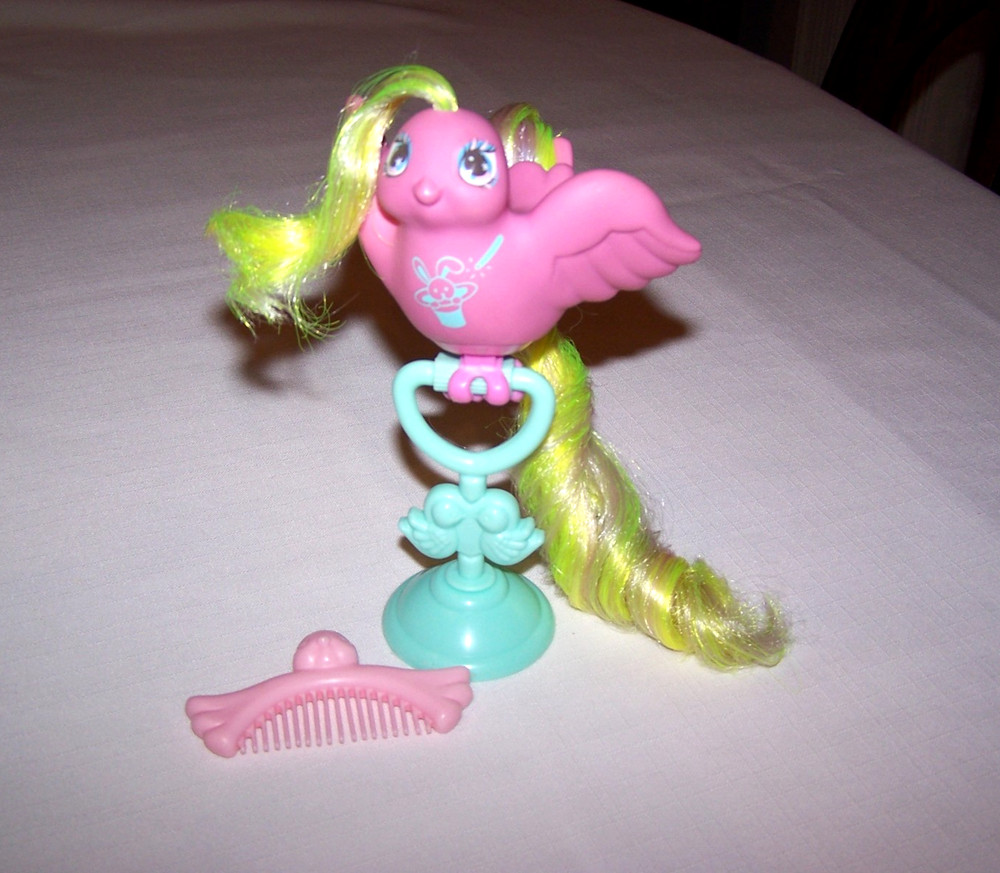1987 Hasbro G1 My Little Pony Fairy Tails Tricky Tails Bird With Perch And Comb