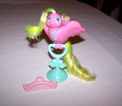 1987 Hasbro G1 My Little Pony Fairy Tails Tricky Tails Bird With Perch And Comb